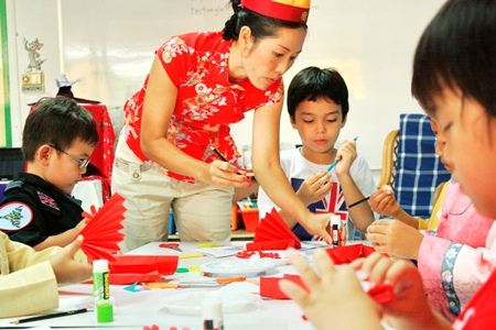 Students take part in the day time activities.